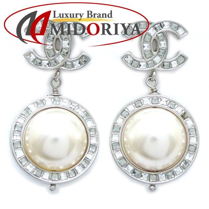 CHANEL シャネル ココマーク ピアス ラインストーン B18B シルバー  