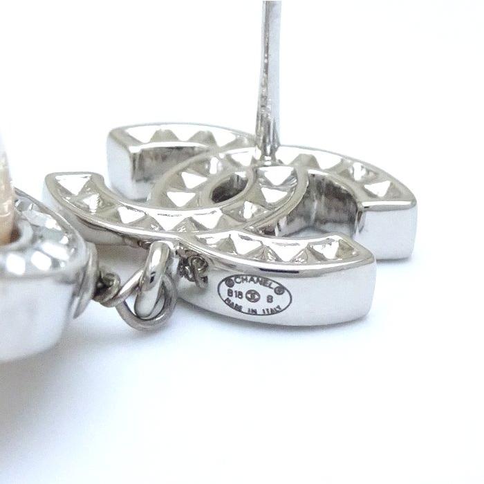 CHANEL シャネル ココマーク ピアス ラインストーン B18B シルバー  