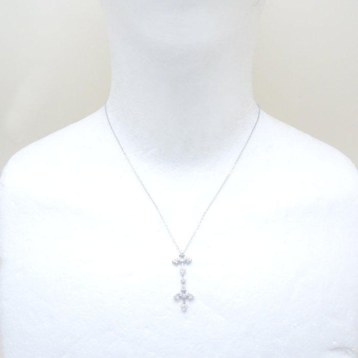 和光 WAKO ダイヤモンド クロス ネックレス ダイヤモンド0.29ct K18WG 