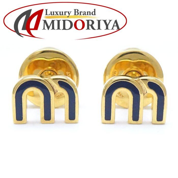 miumiu M はピアス　ゴールド　【正規品】 ゴールド スモール ロゴ入り フープピアス | Miu Miu