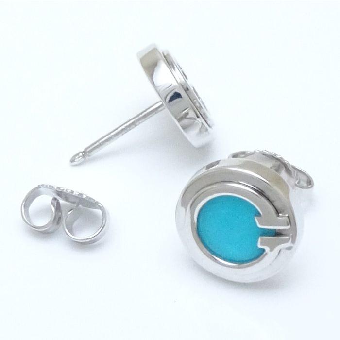 TIFFANY&Co.（ティファニー） T TWO サークル ピアス ターコイズ K18WG 