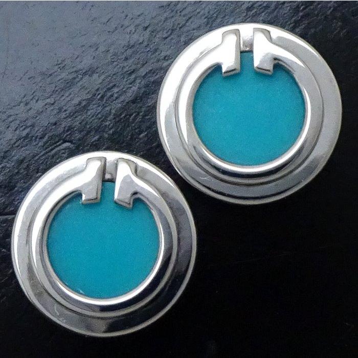TIFFANY&Co.（ティファニー） T TWO サークル ピアス ターコイズ K18WG 