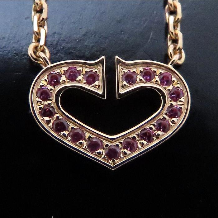 Cartier（カルティエ） Cハート ネックレス ピンクサファイア K18PG 