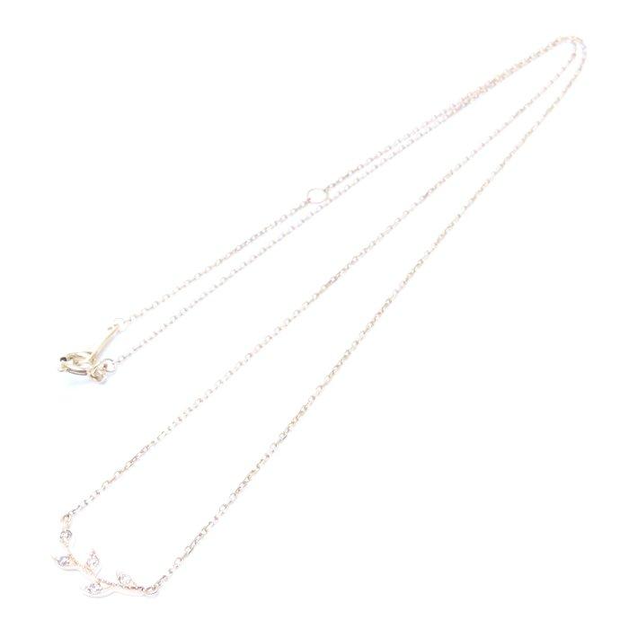 agete アガット ダイヤモンド ネックレス リーフモチーフ ダイヤモンド