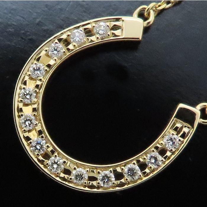 JEWELRY スタージュエリー ホースシュー ネックレス ダイヤモンド0.16ct K18YG イエローゴールド/293664【中古】 【遅れ】