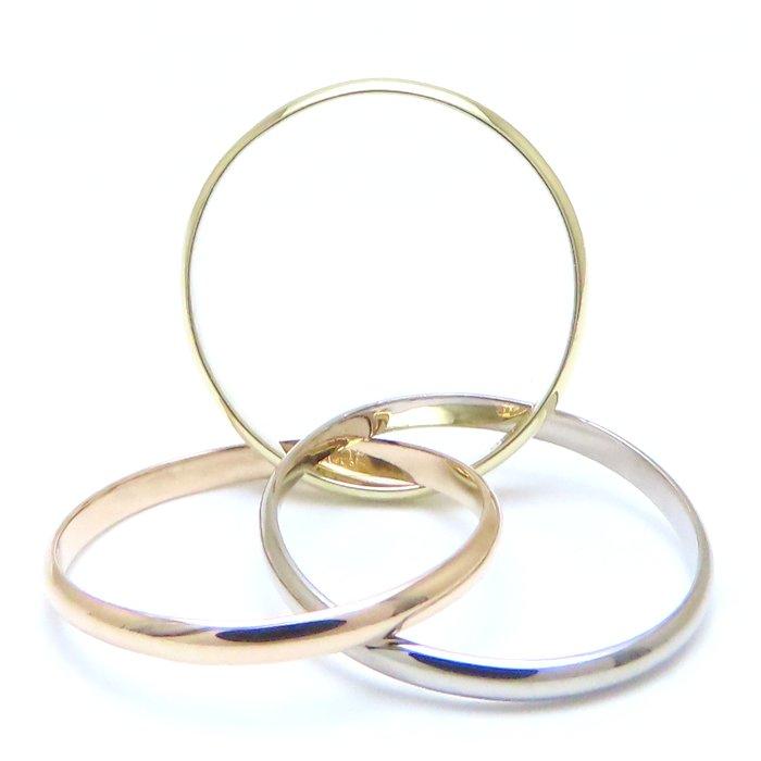 4℃ ヨンドシー 3連 リング 指輪 12号 K18スリーカラーゴールド/293799  