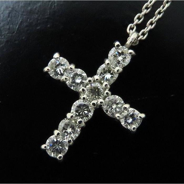 VENDOME ヴァンドーム ダイヤモンド クロス ネックレス ダイヤモンド0.50ct Pt900プラチナxPt850プラチナ /293816【中古】