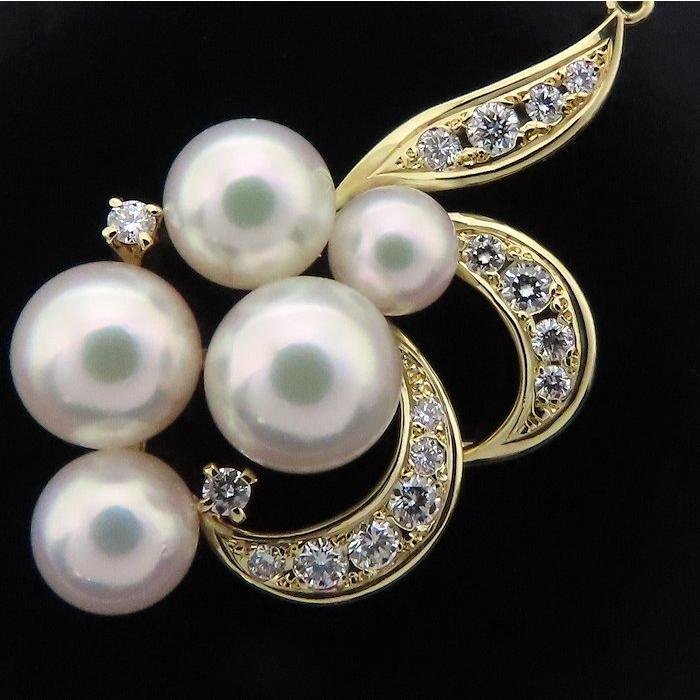MIKIMOTO（ミキモト） ネックレス パール4.7〜6.8ミリ ダイヤモンド 