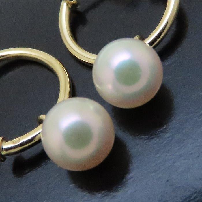 MIKIMOTO（ミキモト） パール付き フープ ピアス 真珠7.1ミリ K18YG 