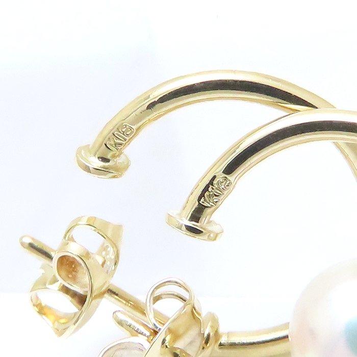 MIKIMOTO（ミキモト） パール付き フープ ピアス 真珠7.1ミリ K18YG 