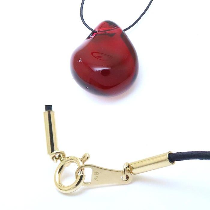 バカラ（Baccarat） クリスタル ネックレス レッド 赤 K18YG イエロー
