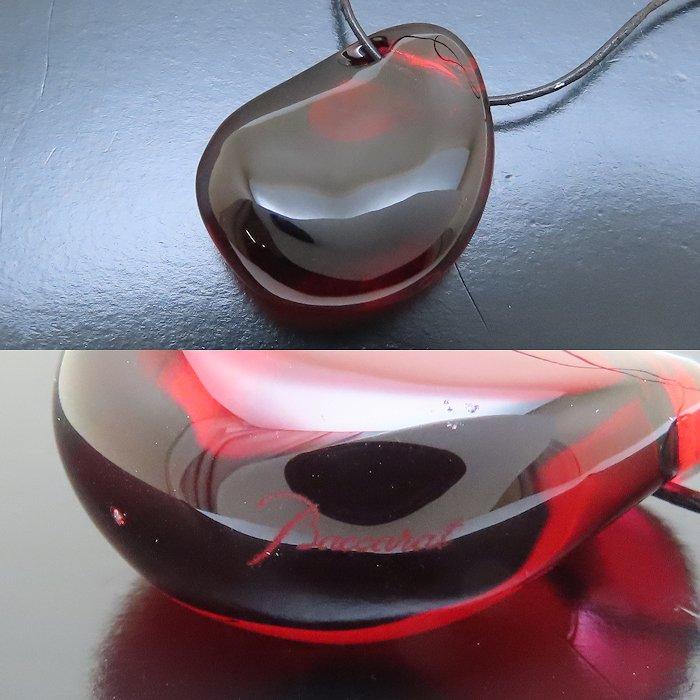 バカラ（Baccarat） クリスタル ネックレス レッド 赤 K18YG イエロー