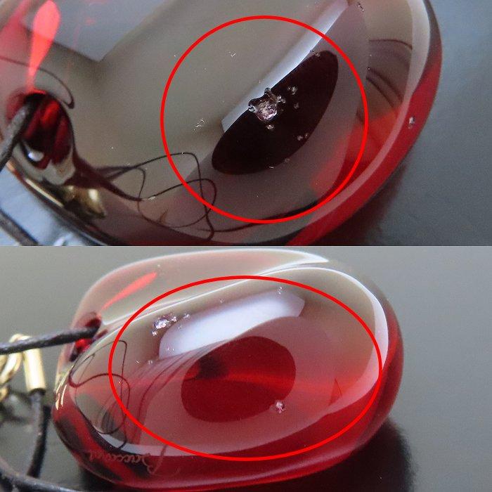 バカラ Baccarat クリスタル ネックレス レッド 赤 K18YG