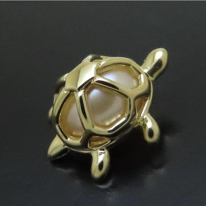 MIKIMOTO（ミキモト） ピンブローチ カメモチーフ パール 真珠 K18YG