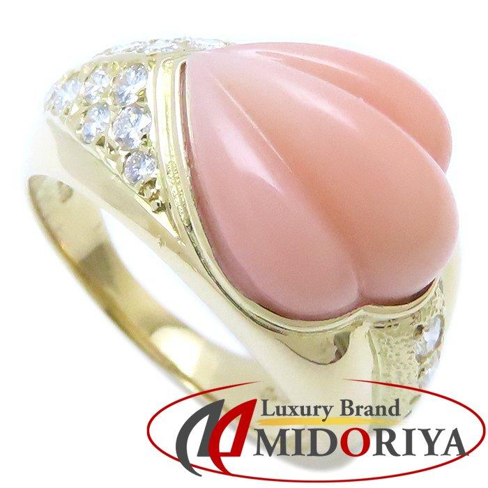MIKIMOTO（ミキモト） リング 指輪 サンゴ ダイヤモンド0.33ct 10号