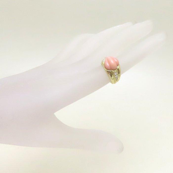 MIKIMOTO（ミキモト） リング 指輪 サンゴ ダイヤモンド0.33ct 10号