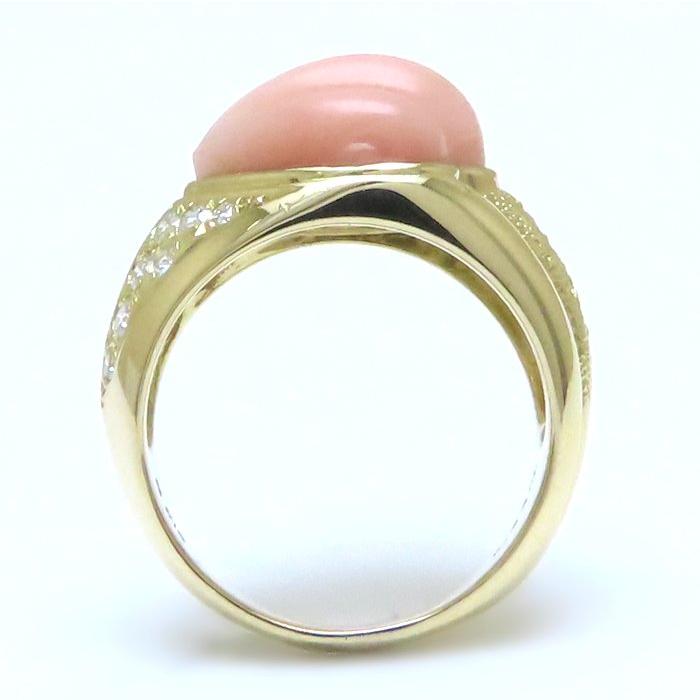 MIKIMOTO（ミキモト） リング 指輪 サンゴ ダイヤモンド0.33ct 10号