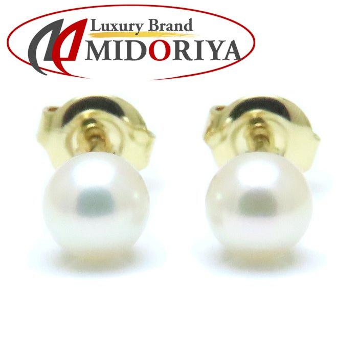 MIKIMOTO ミキモト パール ピアス 真珠5.3ミリ K18YG イエローゴールド
