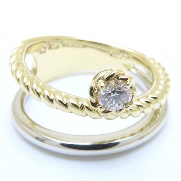 星の砂 star sand リング 指輪 ダイヤモンド0.17ct 10.5号 K18YG 