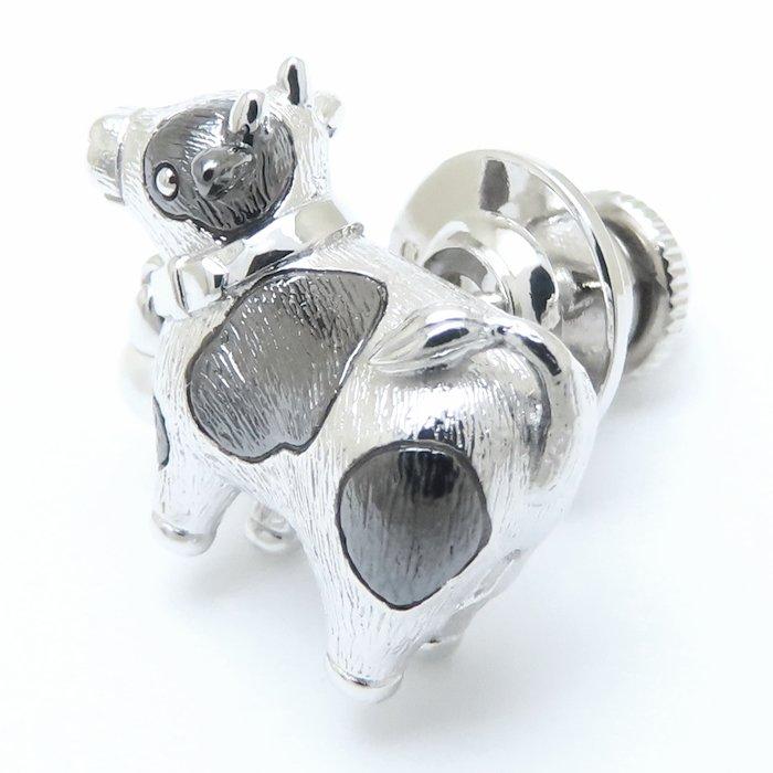 MIKIMOTO（ミキモト） 牛モチーフ ピンブローチ シルバー 真珠 ベビー