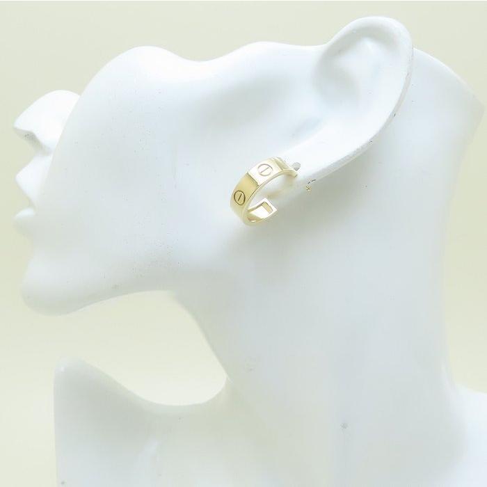 Cartier シルバーフープピアス 証明書付き(片耳) カルティエ ラブ フープピアス シングル YG｜ブランド買取なら