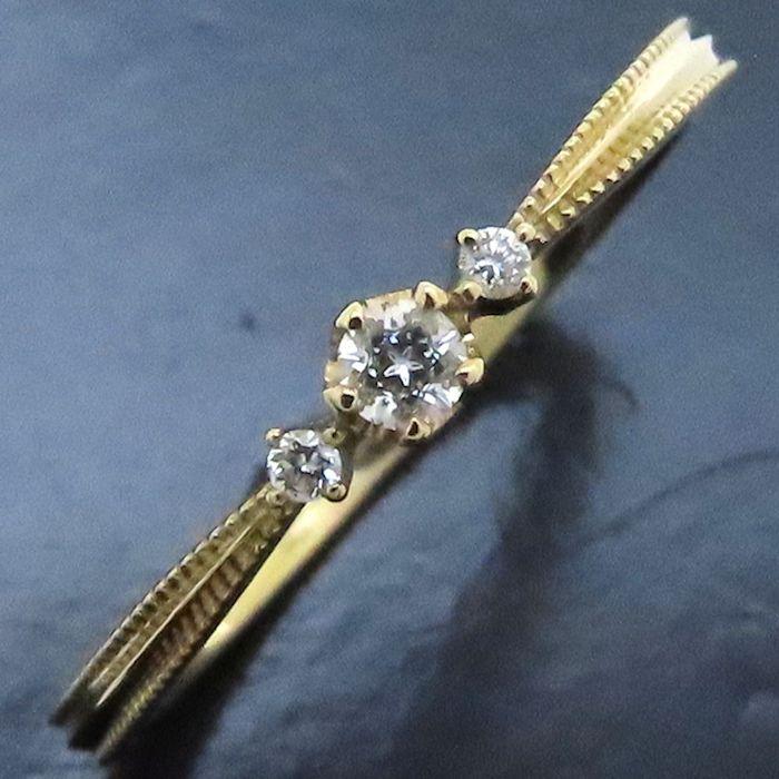 festaria フェスタリア ダイヤモンド リング Wish upon a star ダイヤモンド0.054ct/0.01ct 13号 K18YG レディース/294455【中古】の画像