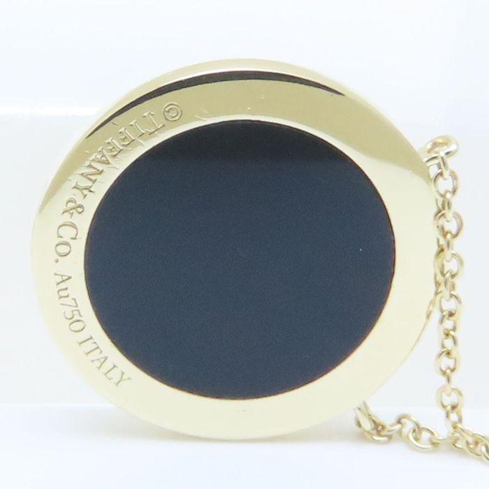 TIFFANY&Co. ティファニーＴサークル オニキス ダイヤモンド ネックレス K18YG イエローゴールド レディース/294456【中古】