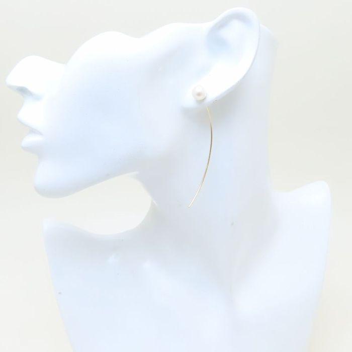 HIROTAKA ヒロタカ アロー パール ピアス アコヤ真珠7.3ミリ シングル