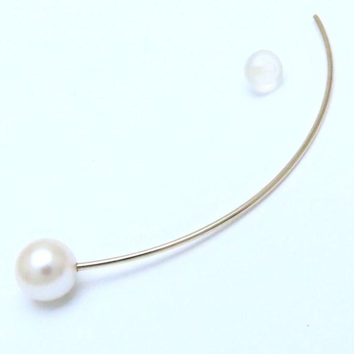 HIROTAKA ヒロタカ アロー パール ピアス アコヤ真珠7.3ミリ シングル