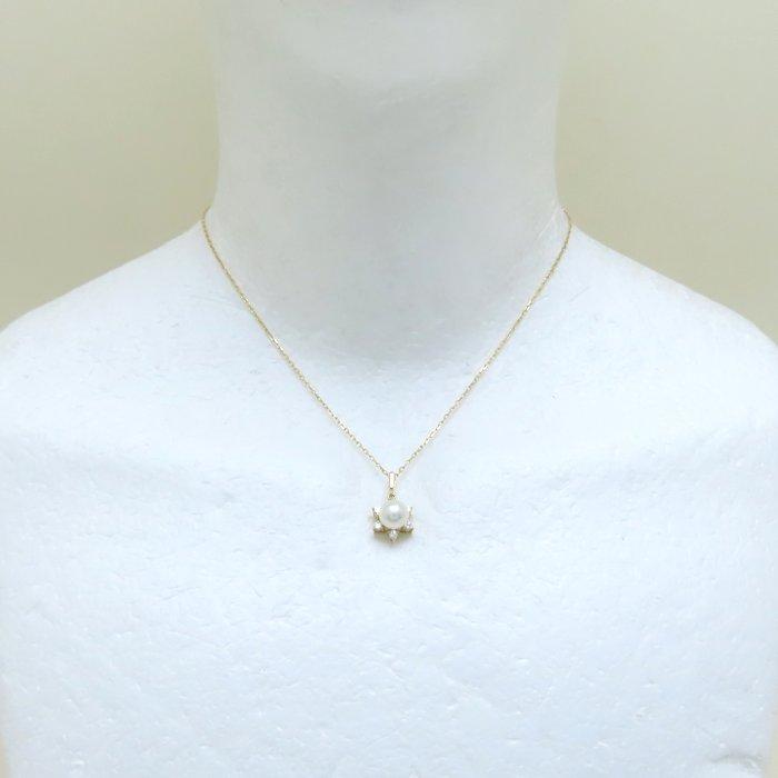 ミキモト● K18YG Mチャーム パール ネックレス真珠 Mikimoto MIKIMOTO（ミキモト） K18YG Mチャーム ベビー パール 約3.4mm位〜約