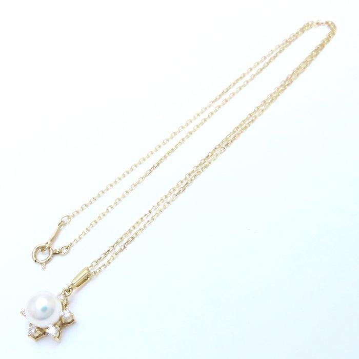 MIKIMOTO（ミキモト） パール ネックレス 真珠7.2ミリ ダイヤモンド