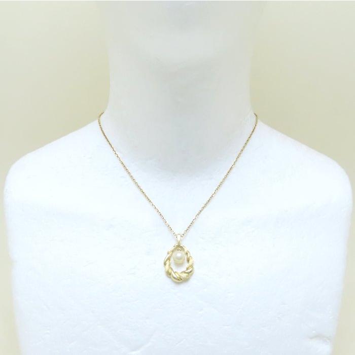 MIKIMOTO（ミキモト） パール ネックレス 真珠7.2ミリ K18YG イエロー 
