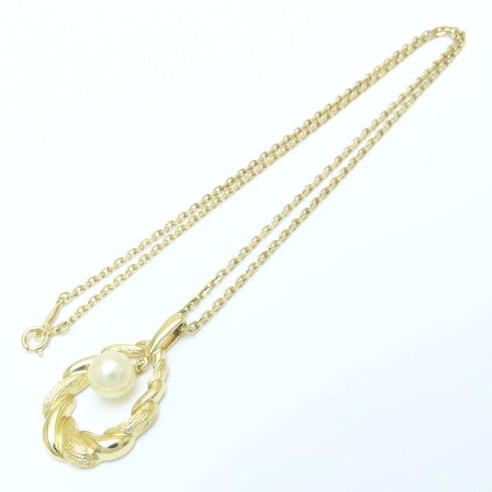 MIKIMOTO（ミキモト） パール ネックレス 真珠7.2ミリ K18YG イエロー 