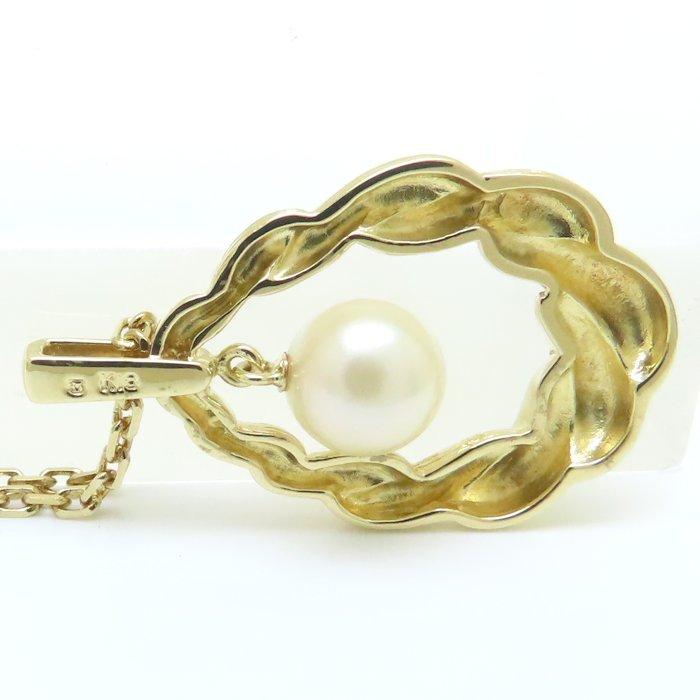 MIKIMOTO（ミキモト） パール ネックレス 真珠7.2ミリ K18YG イエロー 