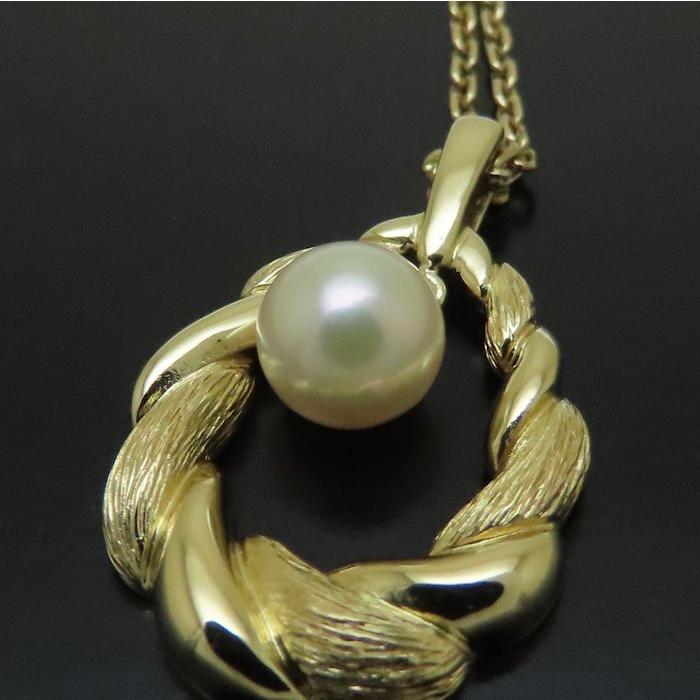 MIKIMOTO（ミキモト） パール ネックレス 真珠7.2ミリ K18YG イエロー 