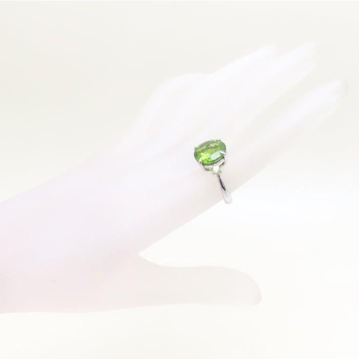 Hiko 松井久子 リング 指輪 ペリドット6.318ct グリーンダイヤモンド