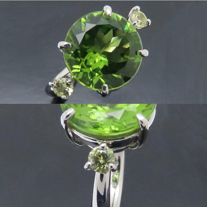 Hiko 松井久子 リング 指輪 ペリドット6.318ct グリーンダイヤモンド
