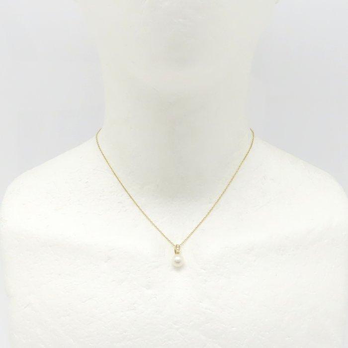 MIKIMOTO ネックレス MIKIMOTO（ミキモト） パール ネックレス 真珠7.3ミリ ダイヤモンド