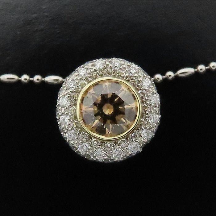 Kashikey カシケイ ダイヤモンド ネックレス ブラウンダイヤモンド0.711ct ダイヤ0.30ct Pt900xPt850xK18YG レディース/294938【中古】
