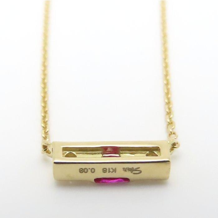 STAR JEWELRY スタージュエリー ミステリアスハート ネックレス ルビー ダイヤモンド0.03ct K18YG レディース/295015【中古】