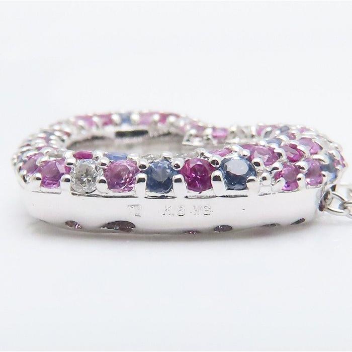 Ponte Vecchio ポンテヴェキオ エモツィオーネ ネックレス ハートモチーフ サファイヤ ダイヤモンド K18WG レディース/295054【中古】