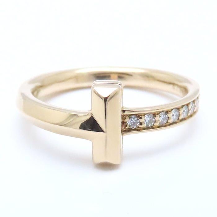 ティファニー Tiffany & Co. リングTワンナローK18WG 10号 TIFFANY&Co.（ティファニー） Tワンナロー リング 指輪 ダイヤモンド