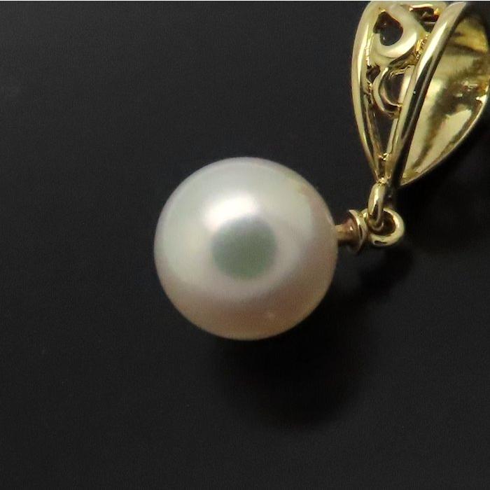 ミキモト　アコヤ真珠　K18 ペンダントトップ　パール7mm MIKIMOTO（ミキモト） パール ペンダントトップ 真珠7.1ミリ K18YG