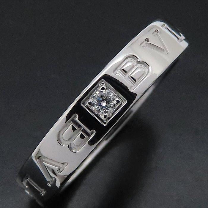 BVLGARI（ブルガリ） ダブルロゴ リング 指輪 1Pダイヤモンド 17号