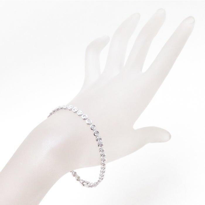 K18WG ダイヤモンド テニスブレスレット 1ct ホワイトゴールド 美品 テニスブレスレット K18WG ダイヤモンド1.00ct 1カラット ホワイト