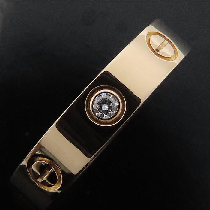 最終値下げ【Cartier】ミニラブリング PG 51 Cartier（カルティエ） ミニラブ ダイヤモンド リング 指輪 #51 11号