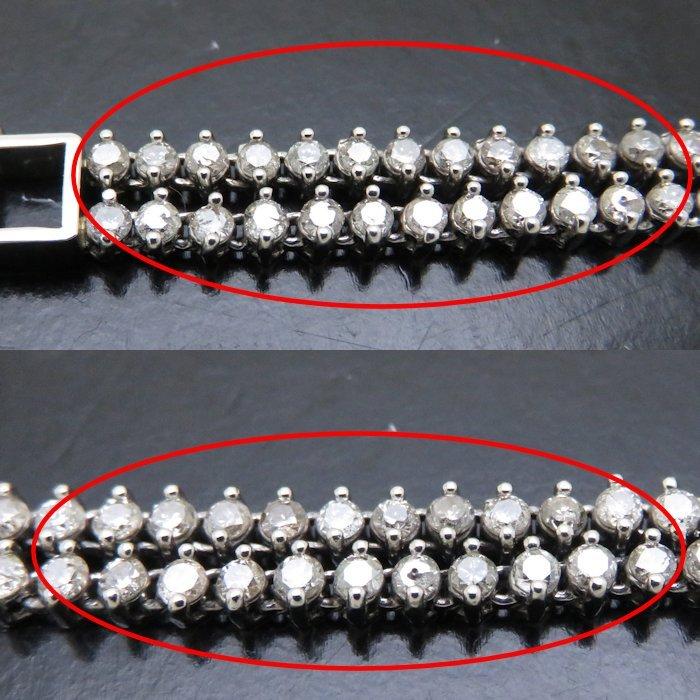 ダイヤモンドブレスレット Pt850 プラチナ 2連/29635【中古 
