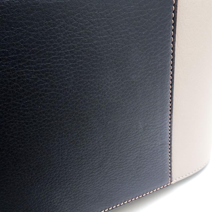 LOEWE ロエベ ハンモック ドローストリング バッグ スモール A538Z95X09 リネンxカーフ ライトオートxブラック ベージュ系/351045【中古】の画像