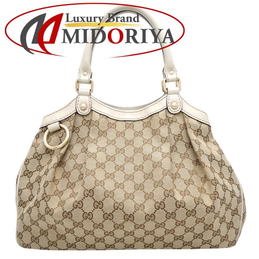 GUCCI（グッチ） 211944 トートバッグ GGキャンバスxレザー ベージュ 
