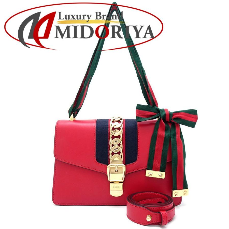 GUCCI グッチ シルヴィ 421882 ショルダーバッグ レザー レッド GUCCI グッチ シルヴィ 421882 ショルダーバッグ レザー レッド